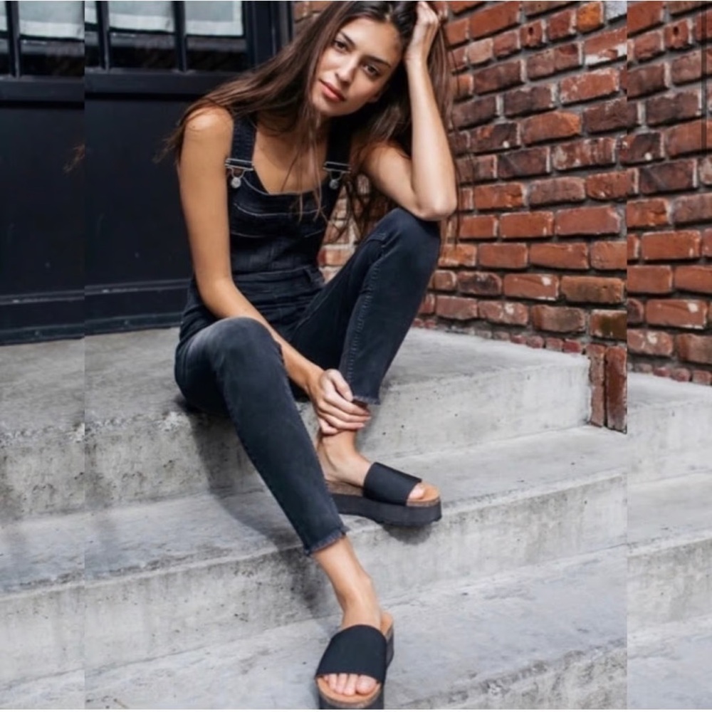 Free People Lexden Denim Jumpsuit in Black